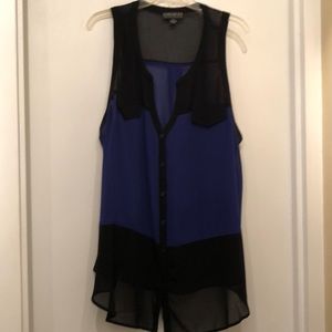 Sheer color block top